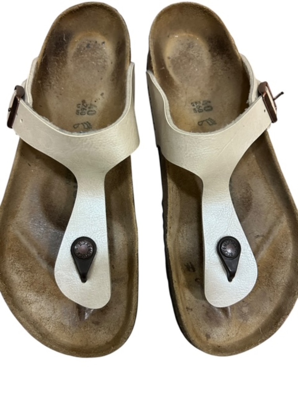Birkenstock Gizeh Thong Sandals 40 / US 9–9.5 Pearl White Birko-Flor